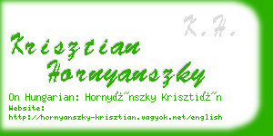 krisztian hornyanszky business card